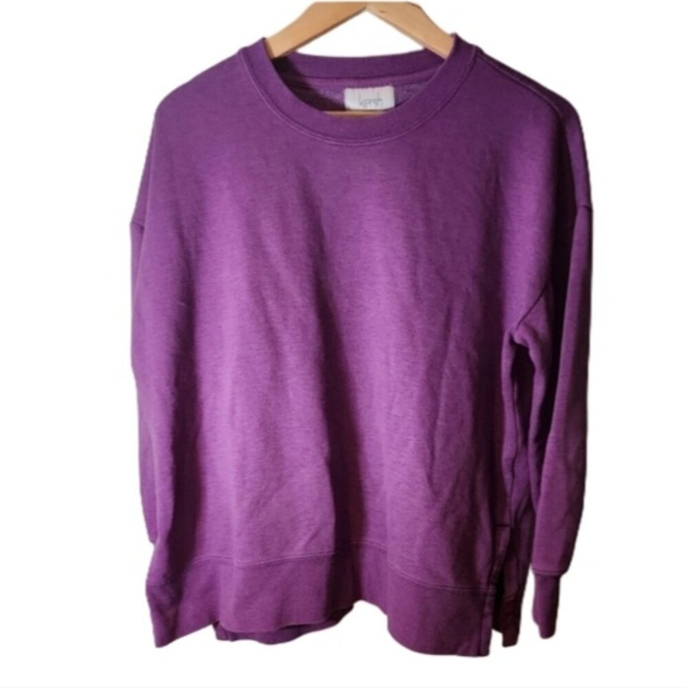 Kersh Large Purple Comfort And Cozy Side Split Womans Sweater